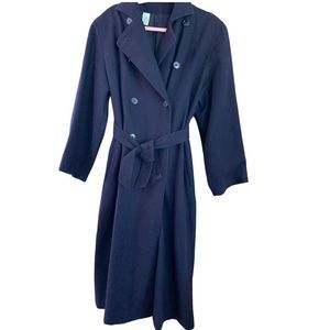 Vintage Navy wool blend trench coat S